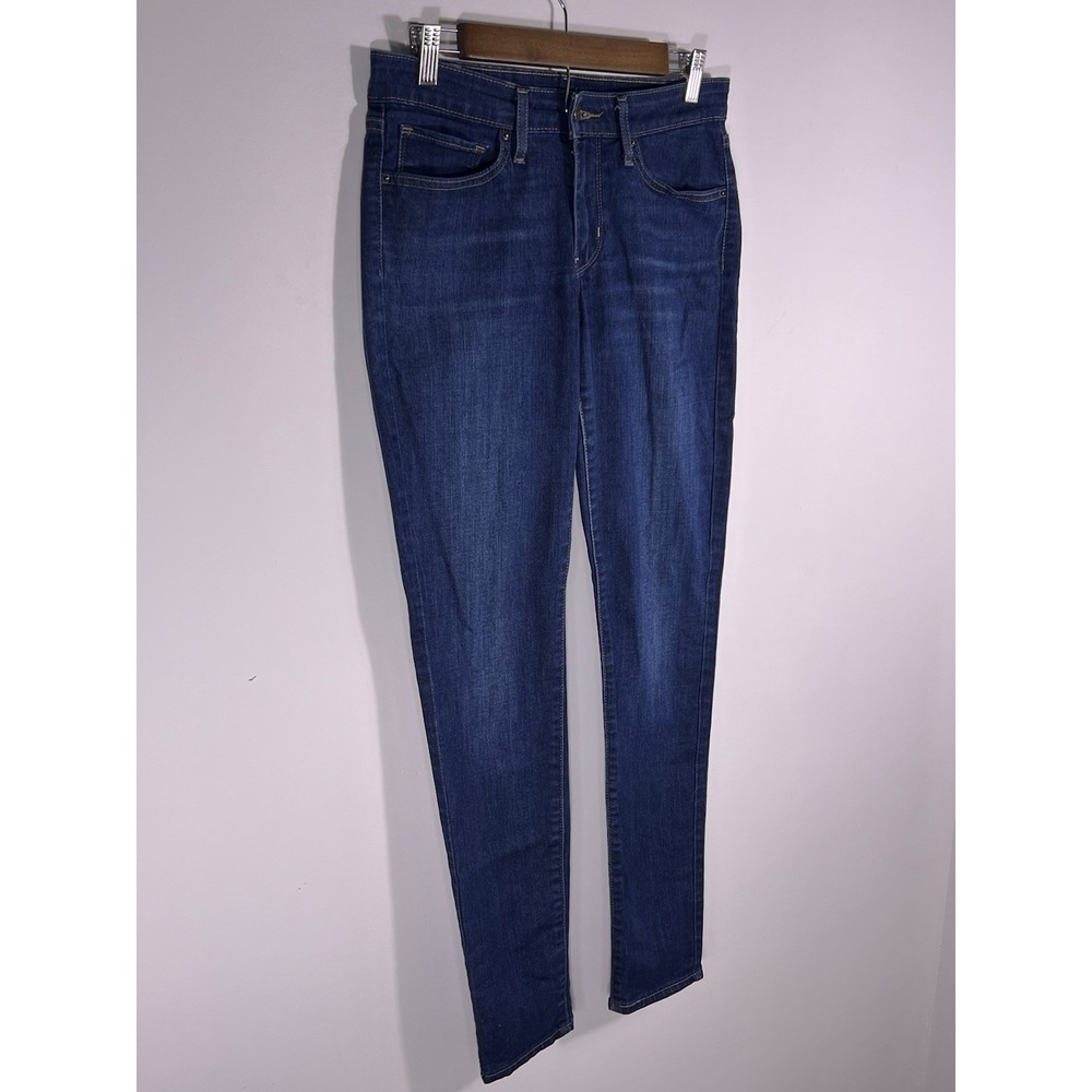Levis‎ 711 Jeans Womens Sz 30 Dark Blue Faded Skinny Preppy Stretch Denim-30x31 - Picture 5 of 15